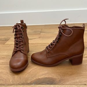 Lace Up Brown Leather Boots